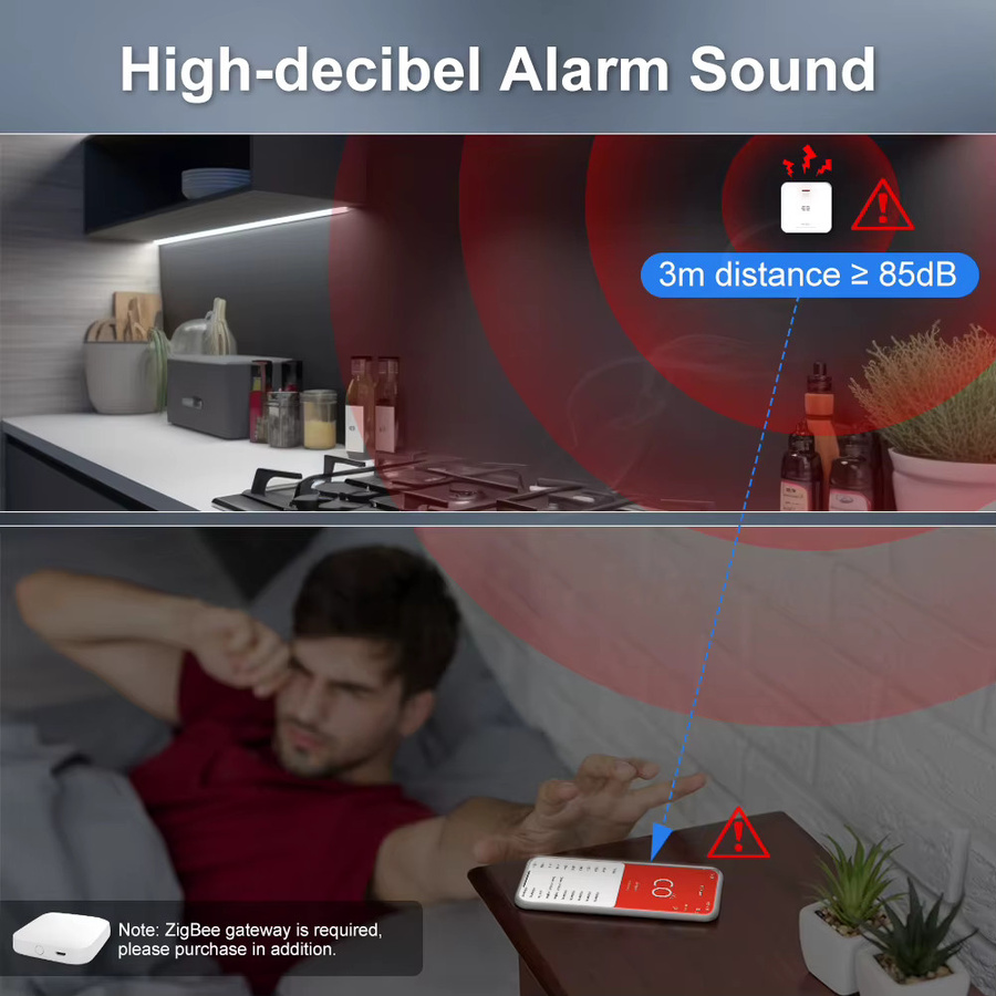 MOES Tuya ZigBee CO Detektor und Gas Leck Alarm Sensor in Weiß - Bild 2