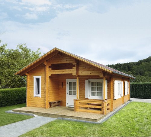 WOLFF FINNHAUS Gartenhaus Spessart aus Holz in Beige, B/H/T: 635 x 344 x 927 cm - Bild 1