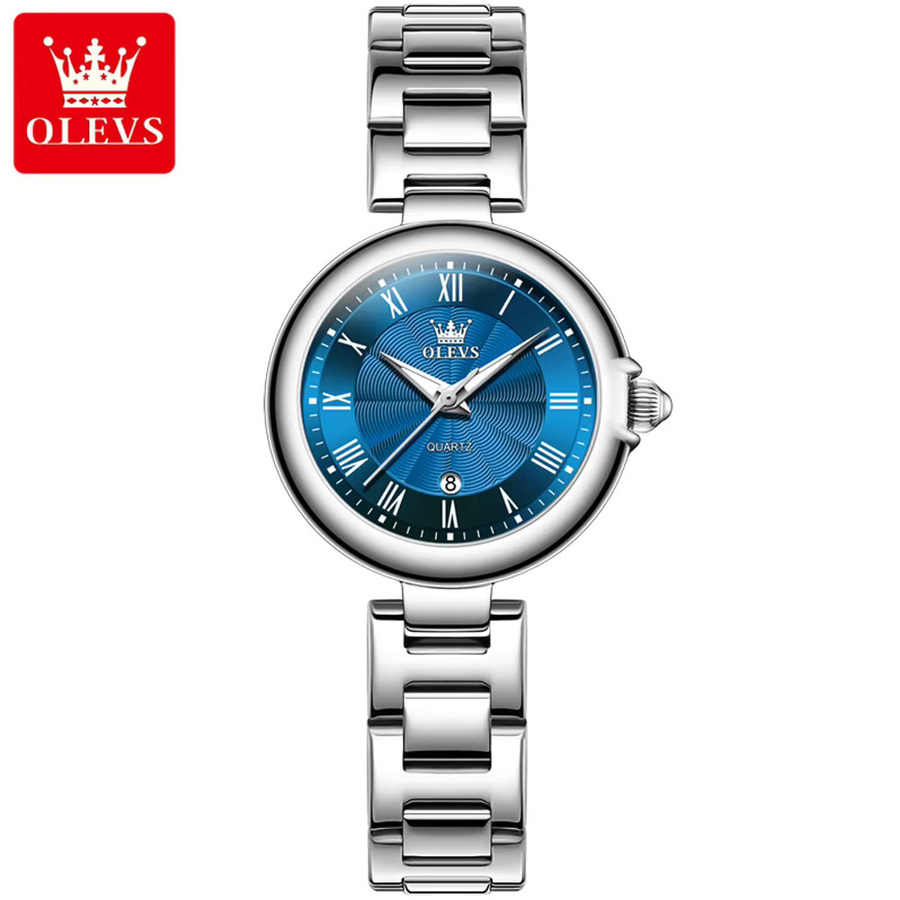 OLEVS Armbanduhr, Quarz, Edelstahl, Blau, Damen - Bild 5
