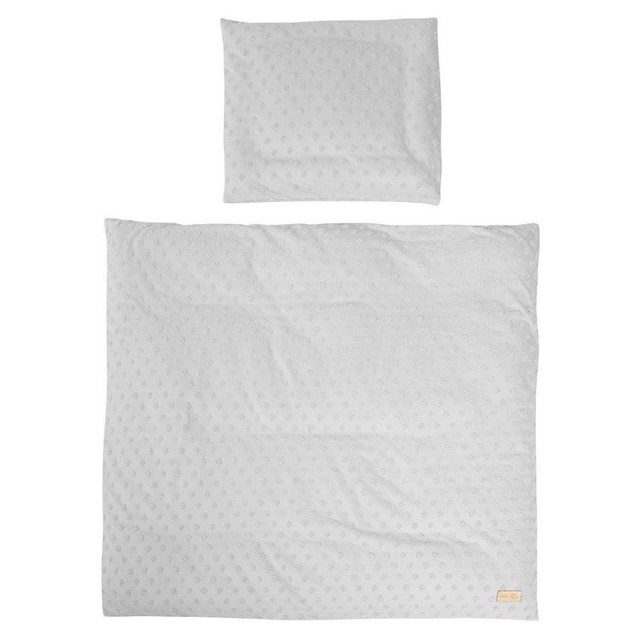 Roba 2-teiliges Organic Bettwäsche Set Lil Planet in Silbergrau mit Sternen und Punkten aus Bio-Baumwolle, Kissenbezug: 80 x 80 cm, Deckenbezug: 80 x 160 cm - Bild 1