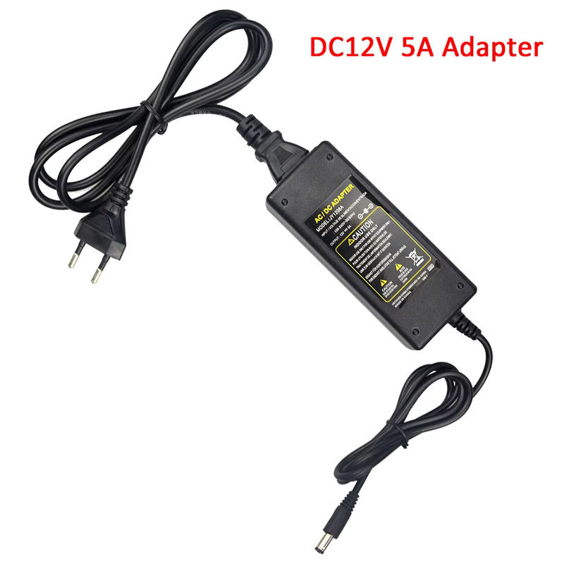 12V DC Netzteiladapter in Schwarz mit 5,5 mm x 2,5–2,1 mm Barrel-Plug für LED-Streifen - Bild 4