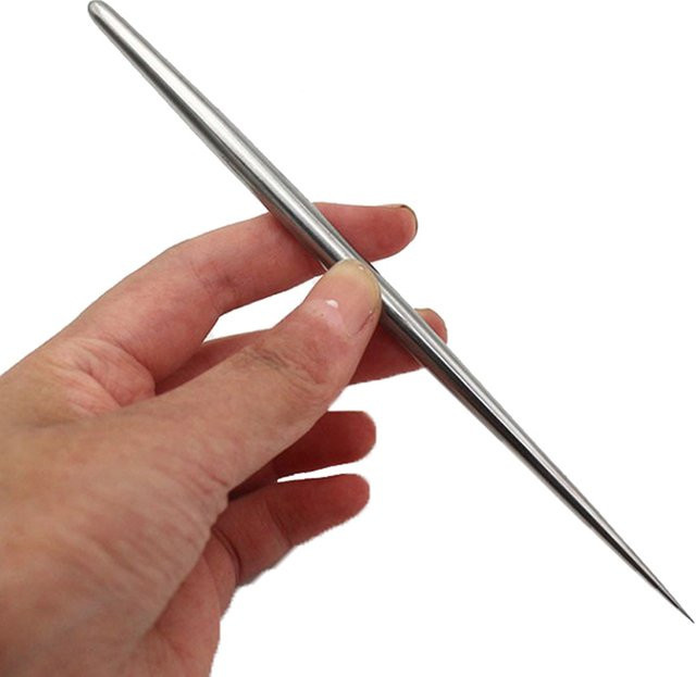 Edelstahl Keramik Modellierstift mit Akupressur Textur für DIY Schnitzarbeiten und Handwerk in Silber, 9,3 Zoll - Bild 1