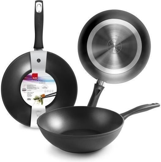 IBILI Wok New Induplus aus Aluminium in Schwarz, Durchmesser: 28 cm, antihaftbeschichtet und induktionsgeeignet - Bild 1