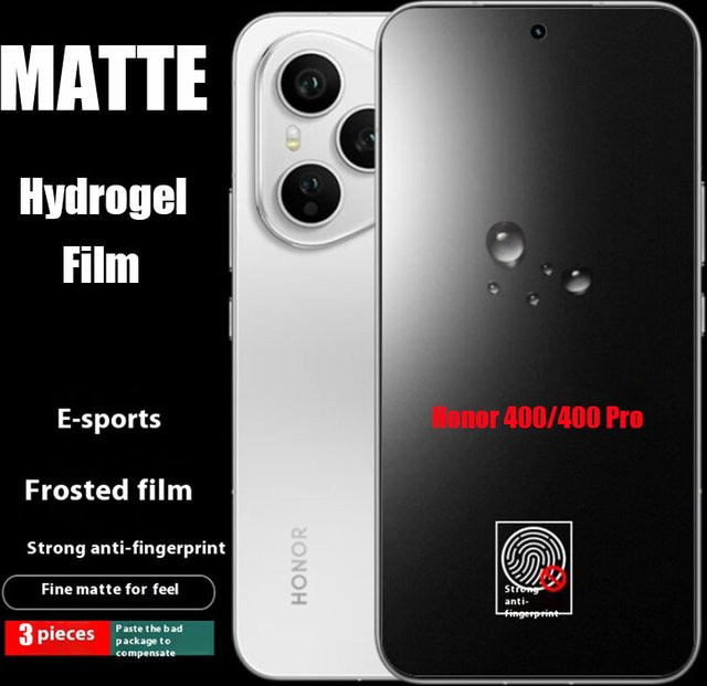 3er-Set Matte Hydrogel Displayschutzfolie aus weichem TPU für Huawei Honor 400 Pro, 400 Lite und Honor 400, Transparent - Bild 1