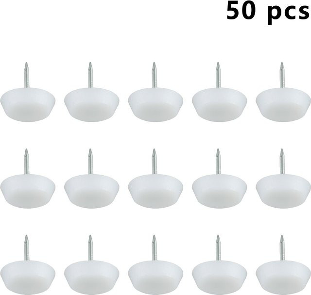 50 Stück Filzgleiter Nagelfüße in Weiß für Tisch und Stuhl, Durchmesser: 14 mm, 18 mm und 20 mm, Anti-Rutsch Möbelgleiter aus Kunststoff von Kitchen Goods-YULIN - Bild 1