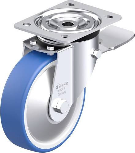 Blickle L-POTH 160XR-ST-FA Stahlblech-Lenkrolle in Blau mit 160 mm Rad-Durchmesser und 400 kg Tragfähigkeit - Bild 1