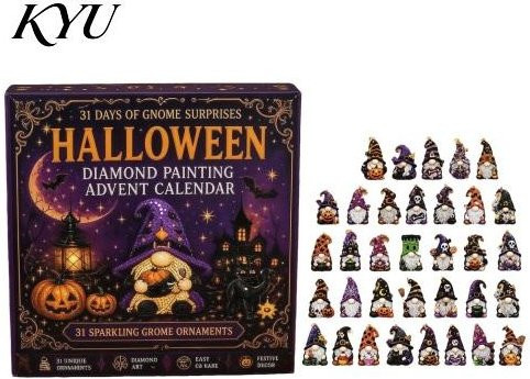 shiwujihhha Halloween-Box Zwerg Strassstein Malerei Adventskalender, Bastelset - Bild 1