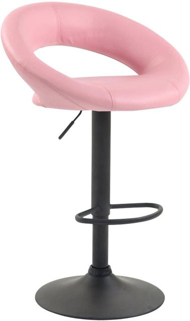 CLP Barhocker Olinda höhenverstellbar Kunstleder Pink/Schwarz mit Trompetenfuß aus Metall - Bild 1