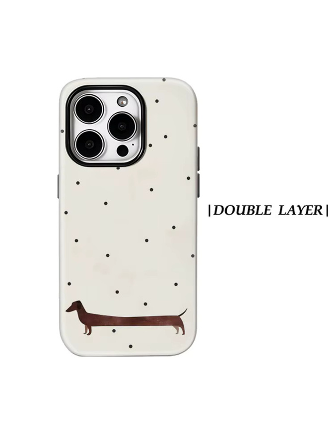 Potdemiel Magnetische Handyhülle Dackel & Punkte für iPhone 17 16 15 14 13 Pro Max Plus Weiß - Bild 6