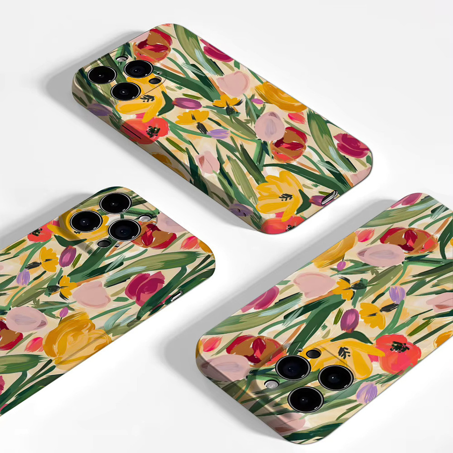 Robuste Tulpen-Kunst Handyhülle von Potdemiel für iPhone 17 16 15 14 13 Pro Max Plus mit Magnetfunktion, Multicolor - Bild 3