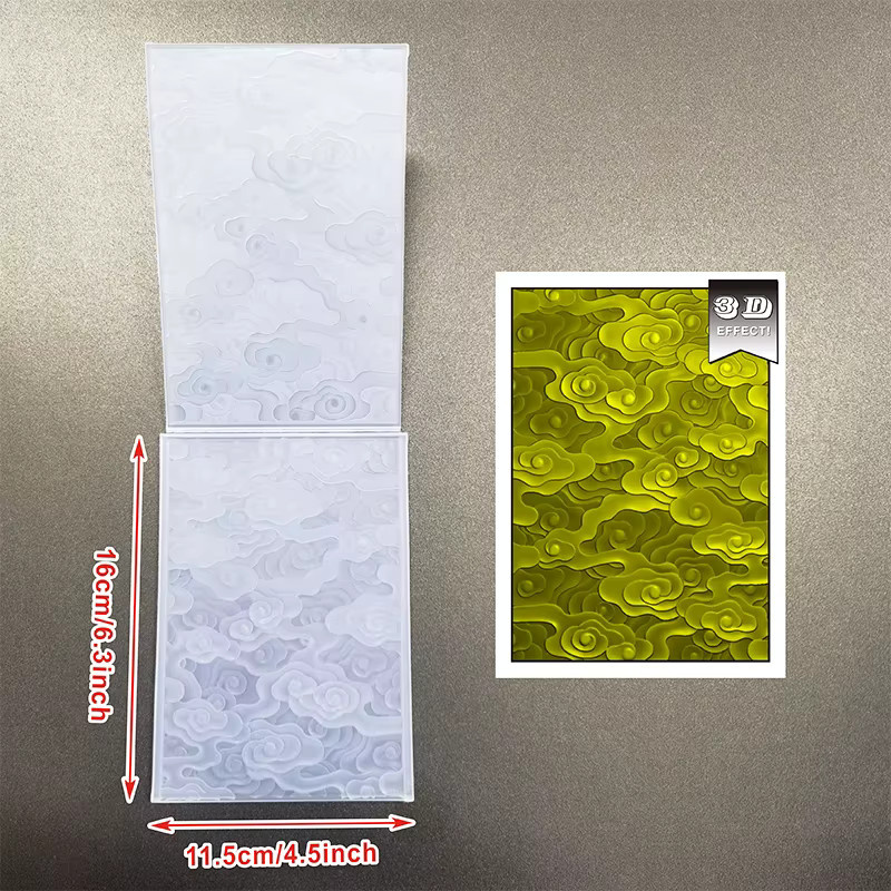 3D-Reliefmappe mit Wolkenmuster in Weiß für DIY-Sammelalben und dekorative Bastelprojekte aus Papier - Bild 2