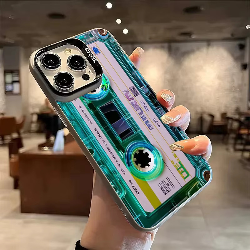 Retro-Kassettenband Handyhülle mit Galvanisierung für Xiaomi Redmi Note 14 Pro 4G Note 15 13 12 11 Pro Plus Note 13 Pro 5G Cover in Multicolour - Bild 2