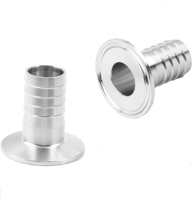 Tri-Clamp Schlauchtülle aus Edelstahl SUS304 in Silber für Sanitär und Homebrew mit verschiedenen Größen von 6 mm bis 51 mm - Bild 1