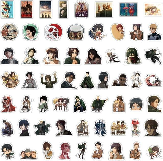 Bandai Attack on Titan Aufkleber, 60-teiliges Set, Bunt / Mehrfarbig - Bild 1