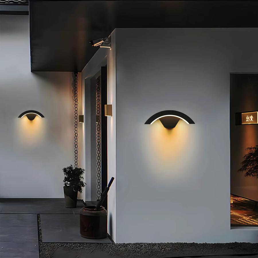Moderne LED Außenwandleuchte in Schwarz mit Up-Down-Lichteffekt, 24 W, warmweiß 3000 K für Terrasse und Garten - Bild 5