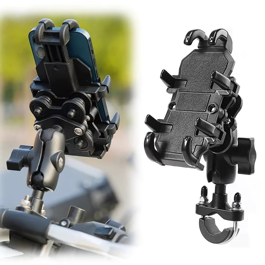 Universelle Moto Motorrad Telefonhalterung für Lenker und Roller, stoßfeste GPS Smartphone-Klemme in Schwarz und Multicolour - Bild 3