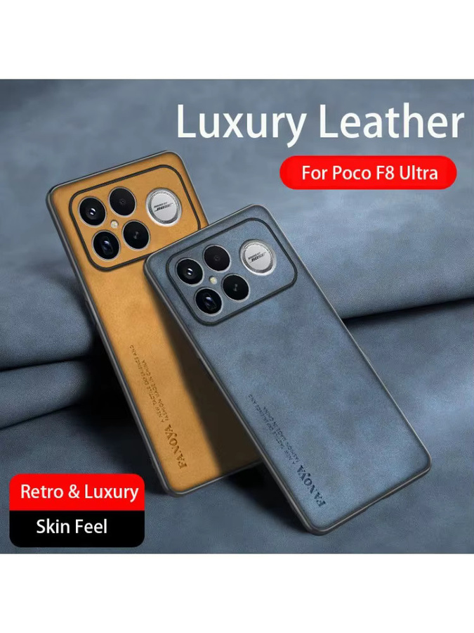 Xiaomi Poco F8 Ultra Pro 5G Schutzhülle in Rot mit Retro-Leder-Hautgefühl und mattem Silikon-Finish - Bild 4