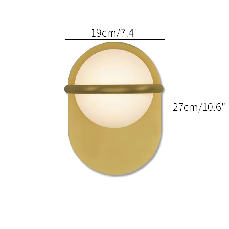HomeLover LED Wandleuchte im skandinavischen Stil mit transparenter Glaskugel in Gold/Messing und Weiß - Bild 4