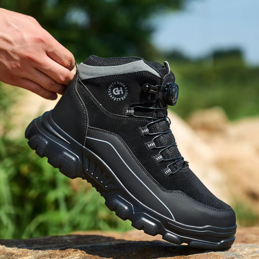 Kankeirr Sicherheitsstiefel für Herren in Schwarz mit Stahlkappe, wasserdicht und rutschfest - Bild 2