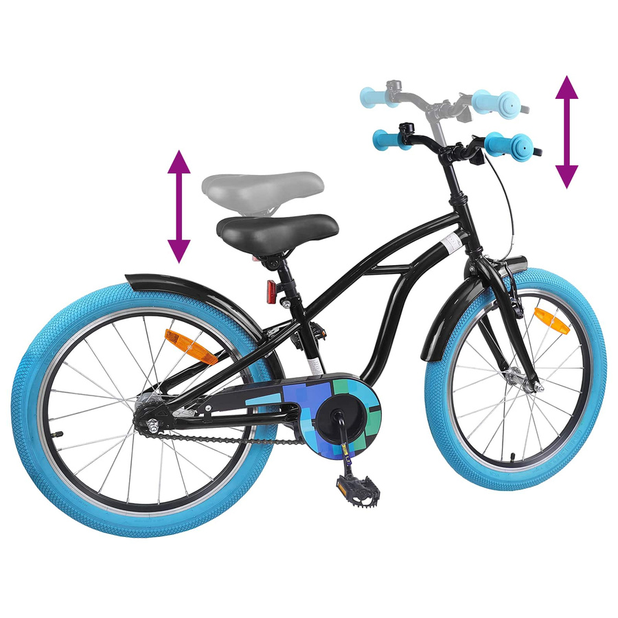 vidaXL Kinderfahrrad 20 Zoll Schwarz für 6-11 Jahre - Bild 3