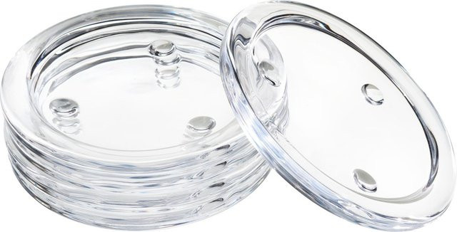 VBS Glasuntersetzer für Stumpenkerzen, 5 Stück, transparent, Durchmesser: 10 cm - Bild 1