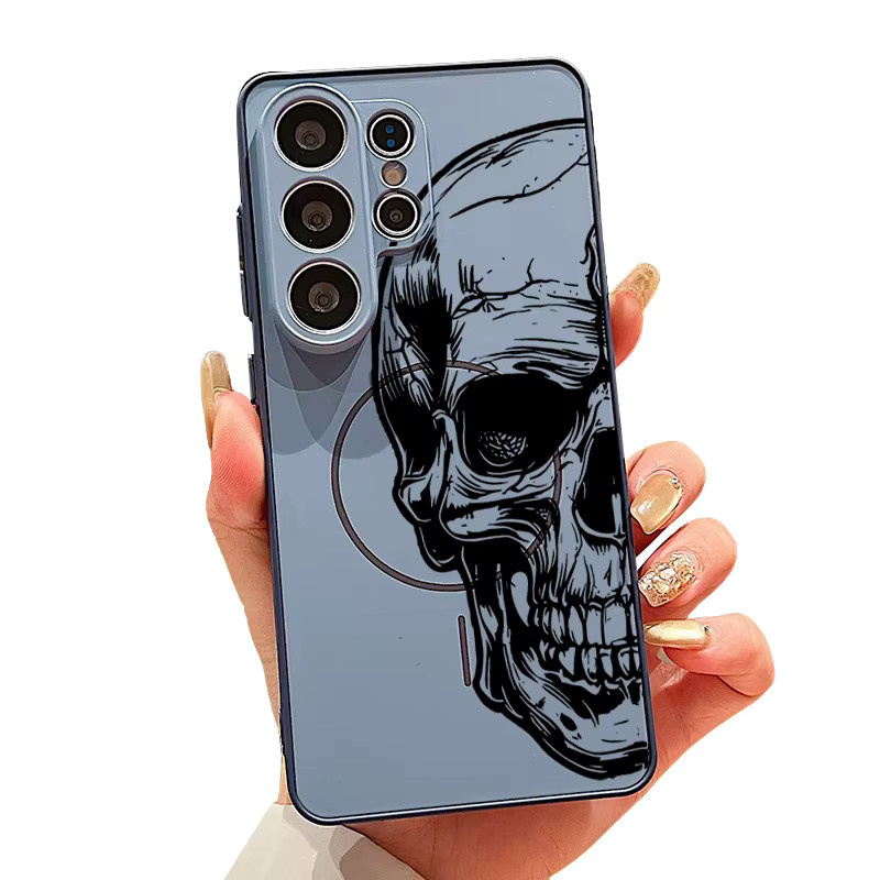 Magnetische Handyhülle mit Skelett-Muster für Samsung Galaxy S26 S25 S24 S23 Ultra S25 FE A57 A56 A37 A17 A55 A26 A36 in Blau - Bild 4