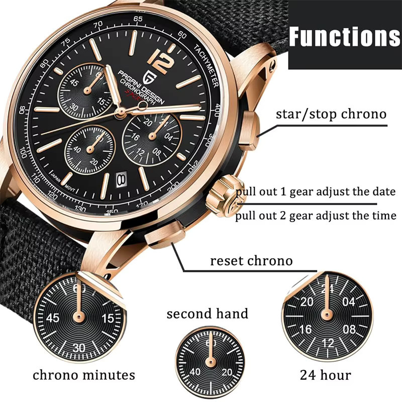 PAGANI DESIGN Chronograph, Quarz, Edelstahl, 41 mm, Herren - Bild 2