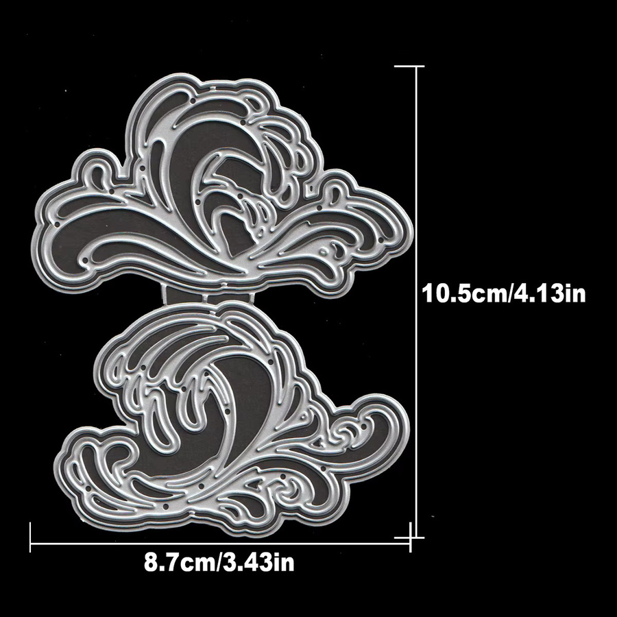 Metall Stanzform Wellen Design für Scrapbooking und dekorative Prägung - Bild 2