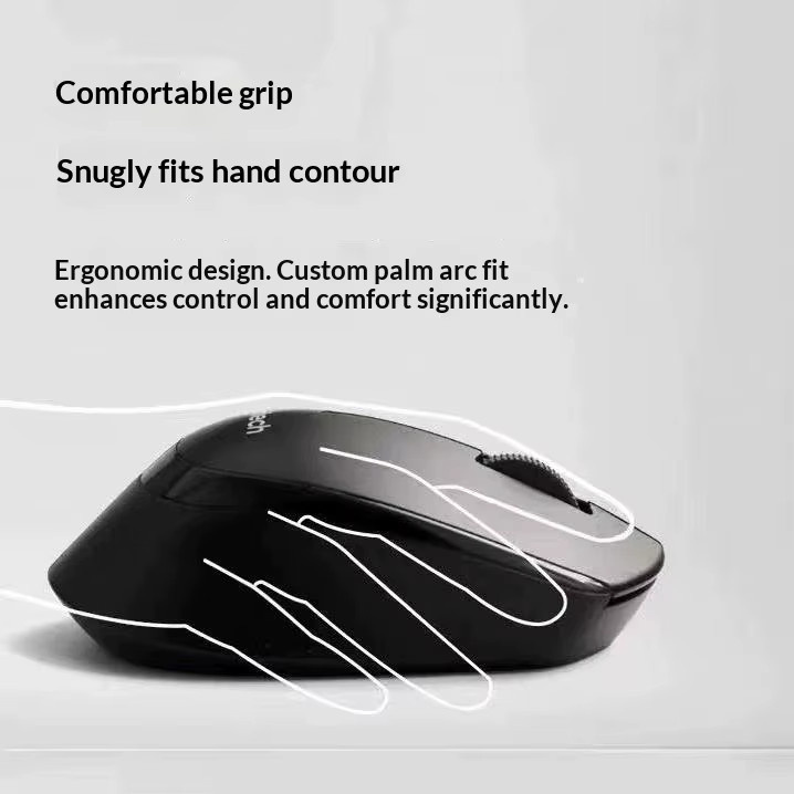 Logitech M330 Silent Plus Office Maus in Schwarz - Bild 2