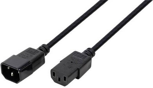 LogiLink Strom Anschlusskabel mit 1x Kaltgeräte-Buchse C14 und 1x Kaltgeräte-Buchse C13, Länge: 1,80 m, Schwarz - Bild 1
