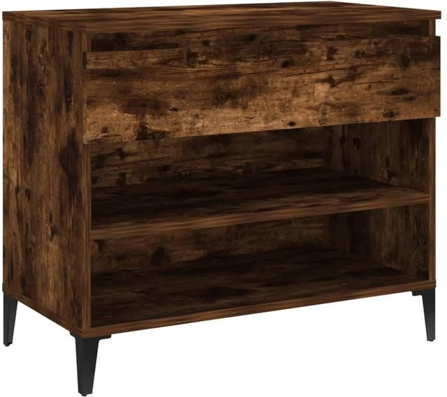 vidaXL Schuhregal Räuchereiche in Braun aus Holzwerkstoff und Metall, B/T/H: 70 x 36 x 60 cm - Bild 1