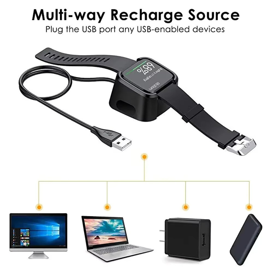 Fitbit USB-Ladekabel-Adapter für Versa 1, Versa 2 und Versa Lite in Schwarz - Bild 4