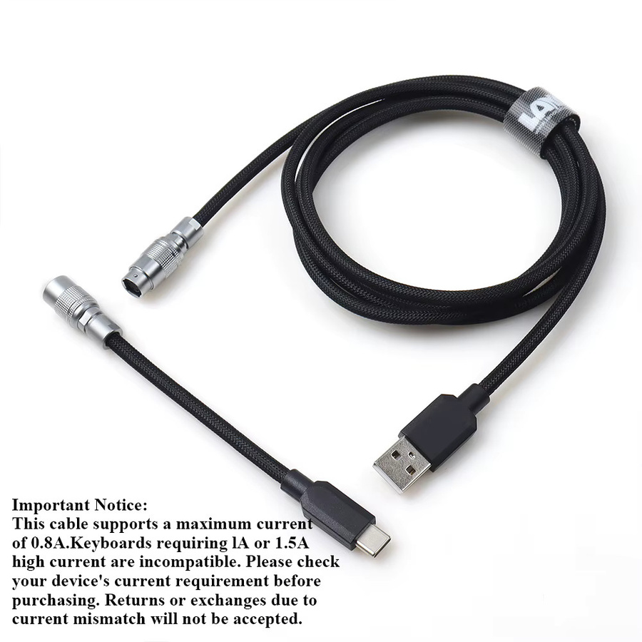 LANO YC8 Federserie Tastaturkabel mit Dual-Programmierungstechnologie USB-A zu USB-C in Schwarz Multicolour für mechanische Tastaturen - Bild 2