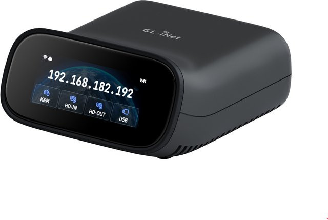 GL.iNet Comet Pro GL-RM10 Ferngesteuertes KVM mit Wi-Fi 6, 4K UHD Passthrough, Touchscreen und 32GB eMMC in Schwarz - Bild 1