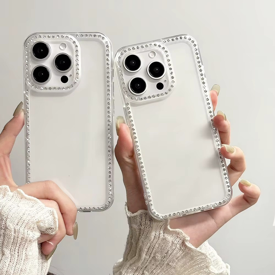 Glitzernde iPhone Handyhülle von Apple mit Diamant-Besatz in Transparent - Bild 3
