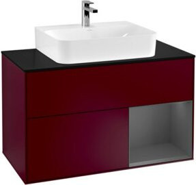 V&B Waschtischunterschrank Finion 100 mit Wandbeleuchtung in Anthrazit, B: 100 cm, H: 50,1 cm, T: 50,1 cm - Bild 1