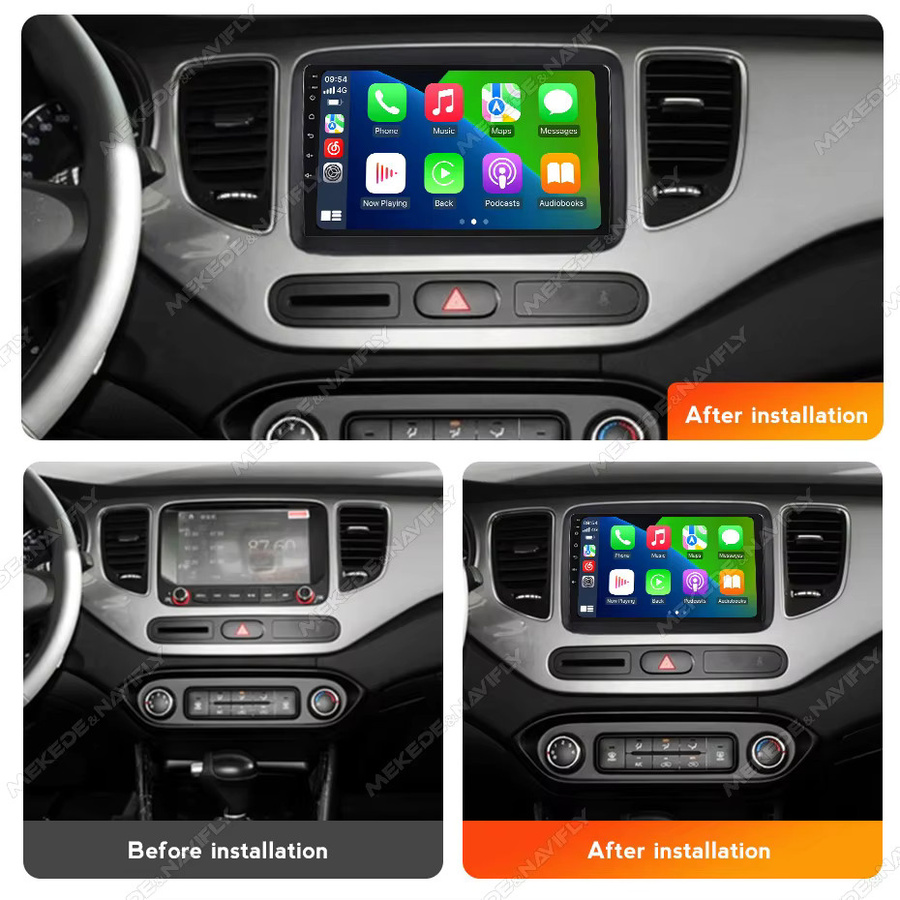 MEKEDE 2 DIN Carplay Autoradio mit IPS Bildschirm, GPS Navigation und intelligentem Audiosystem für KIA Carens 2013-2018 in Schwarz - Bild 2