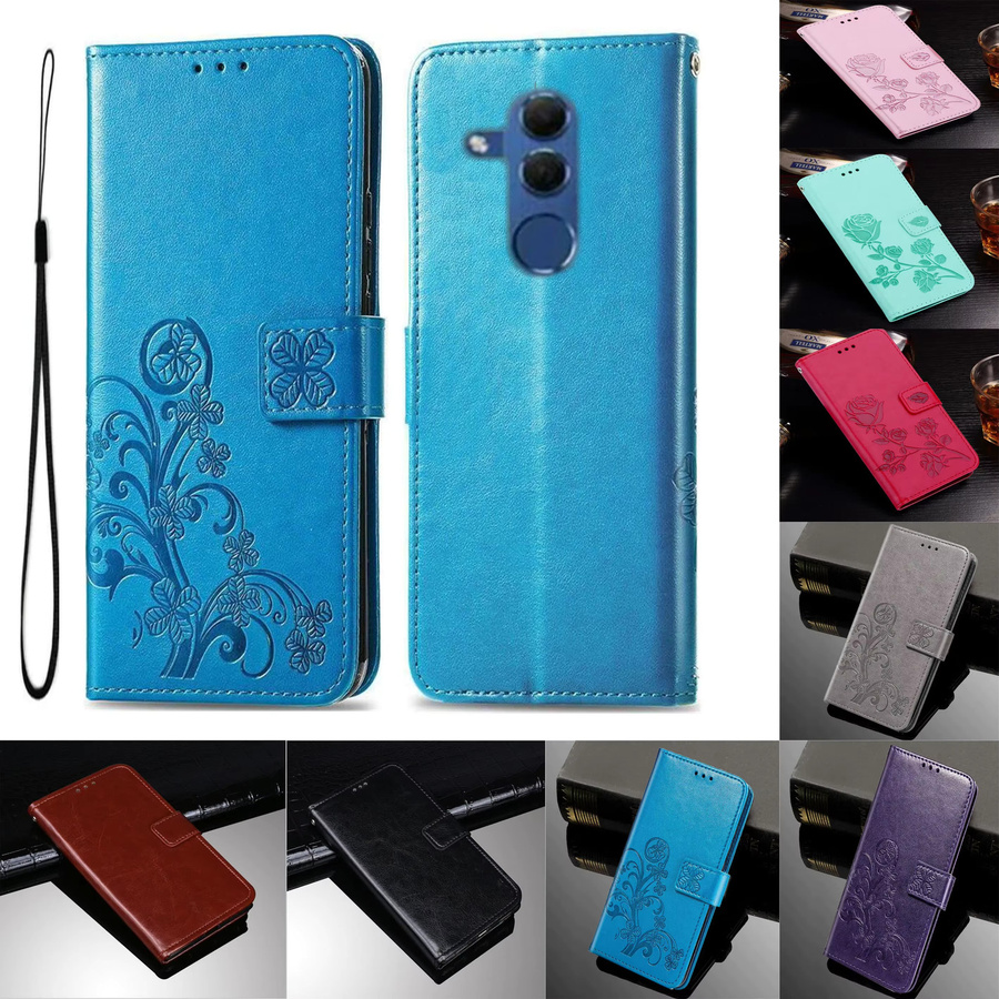 Leder-Flip-Cover für Huawei Mate 20 und Mate 20 Pro als Magnet-Brieftasche mit Kartenhalter in Rot/Mehrfarbig - Bild 1