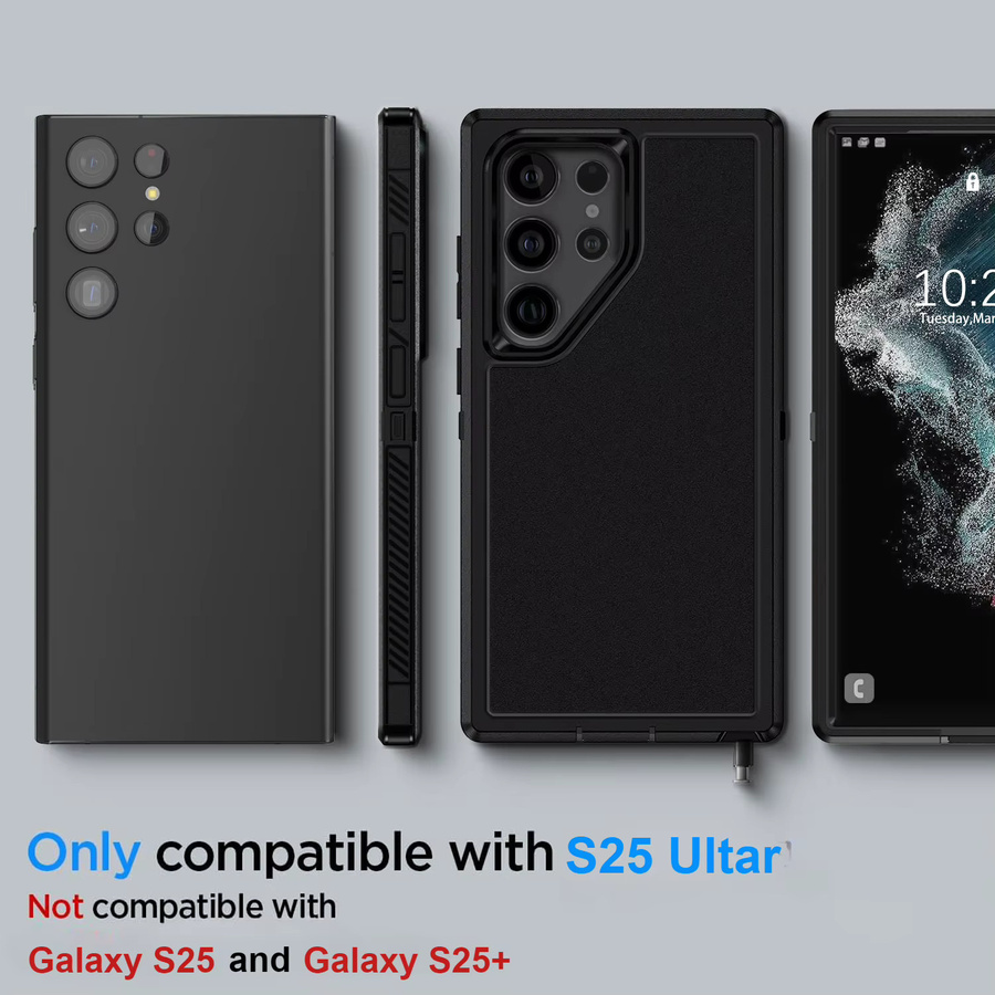 Robuste Dual Layer Hybrid Schutzhülle für Samsung Galaxy S25 S24 S23 Ultra Plus FE in Schwarz - Bild 3