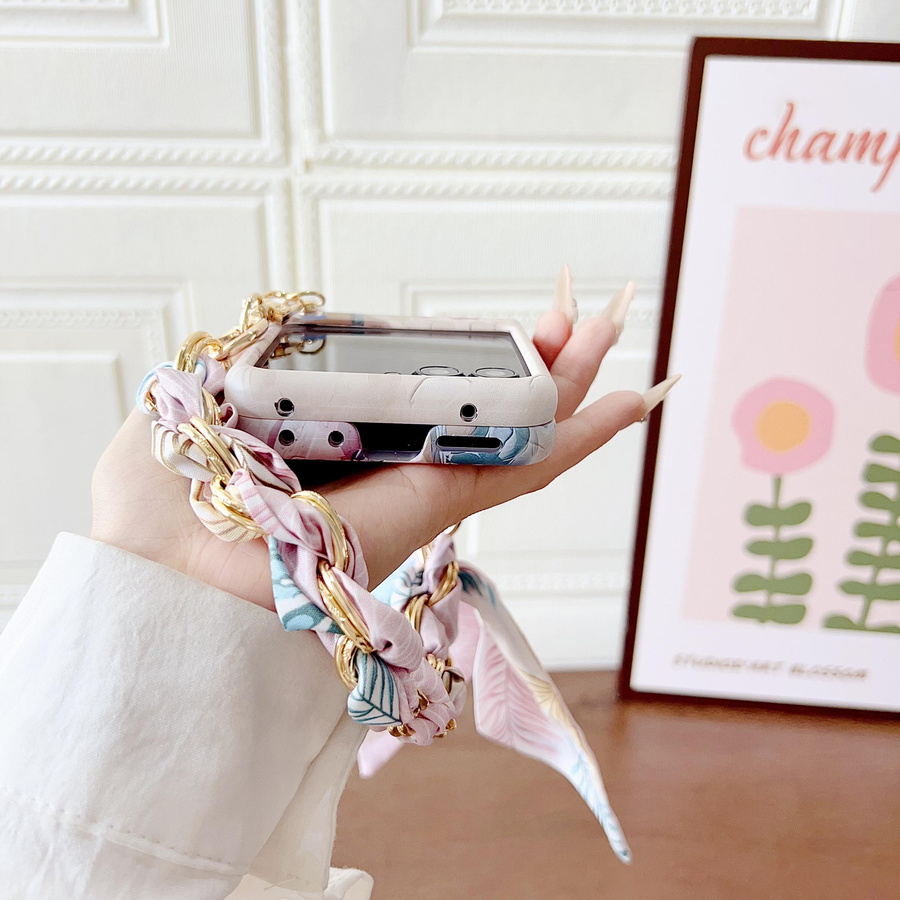 Stoßfeste Motorola Razr 60 und Razr 50 Handyhülle aus hartem PC mit Blumenmuster und Handgelenkschlaufe in Multicolour - Bild 1