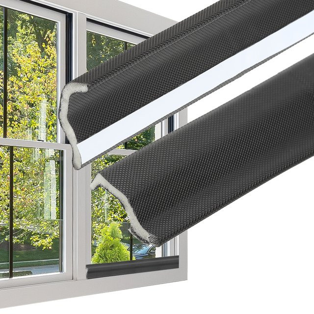 Uxcell Selbstklebender Wetterschutzstreifen aus PU-Schaum als V-förmige Türdichtung und Schalldämmung für Fenster und Türen in Grau oder Schwarz - Bild 1