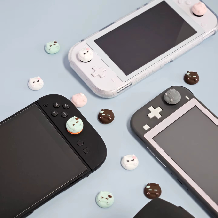 Silikon-Griffkappen für Nintendo Switch, Switch Lite und Switch OLED sowie PS5 Controller, analoge Daumengriffkappen in Multicolour - Bild 1