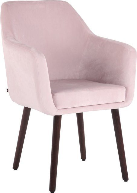 TPFLiving Esszimmerstuhl Utah in Pink mit Samtbezug und Buchenholzgestell in Walnuss-Optik - Bild 1