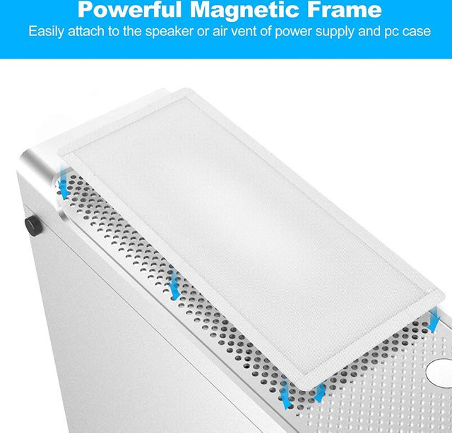 OUYUANSU Staubfilter Mesh mit Magnetrahmen aus PVC für PC Computer Gehäuse in Schwarz, Maße: 120 x 120 mm und 120 x 240 mm - Bild 1