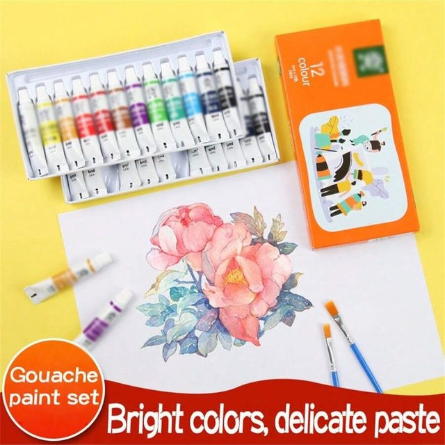 Aquarellfarben-Set mit 12 oder 24 leuchtenden Farben, inklusive Pinsel, Multicolour, 6 ml pro Box - Bild 1