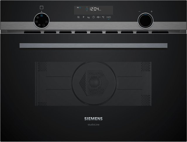 Siemens CM485AGB1 Einbau-Kombi-Mikrowelle in Schwarz und Edelstahl mit Grill und Heißluft - Bild 1