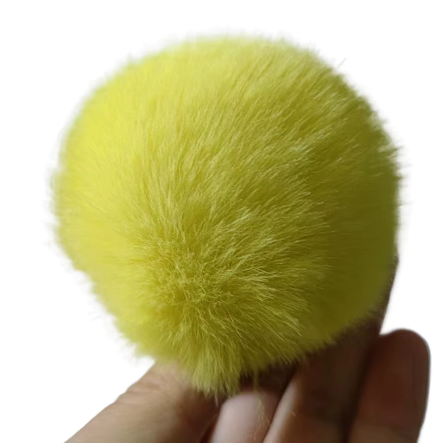 4 Stück Kunst-Rex-Kaninchenfell-Pompom-Kugeln in Multicolour, Durchmesser: 8 cm, flauschige DIY-Pompons für Bastelbedarf, Nähen und Hochzeitsdekoration - Bild 2