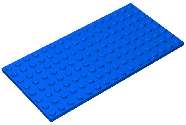 10-teiliges Set Grundplatte Bausteine 8x16 Noppen blau - Bild 1