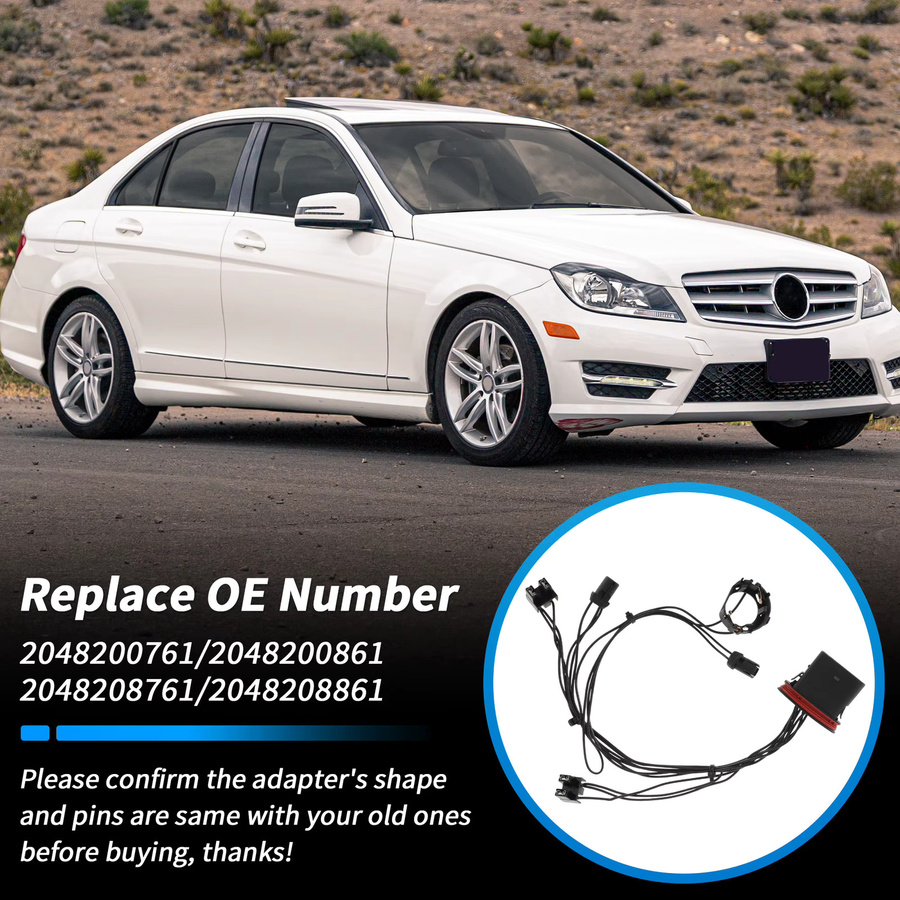 X Autohaux Scheinwerferkabelbaum für Mercedes-Benz W204 C300 C230 C350, Schwarz - Bild 3