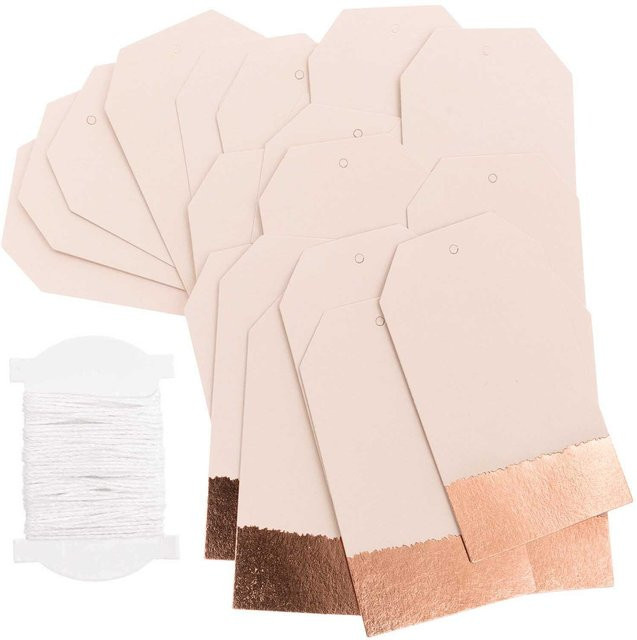 Rico Design Paper Poetry Papieranhänger Weiß-Roségold, 24 Stück, B: 4,5 cm, H: 8,0 cm - Bild 1